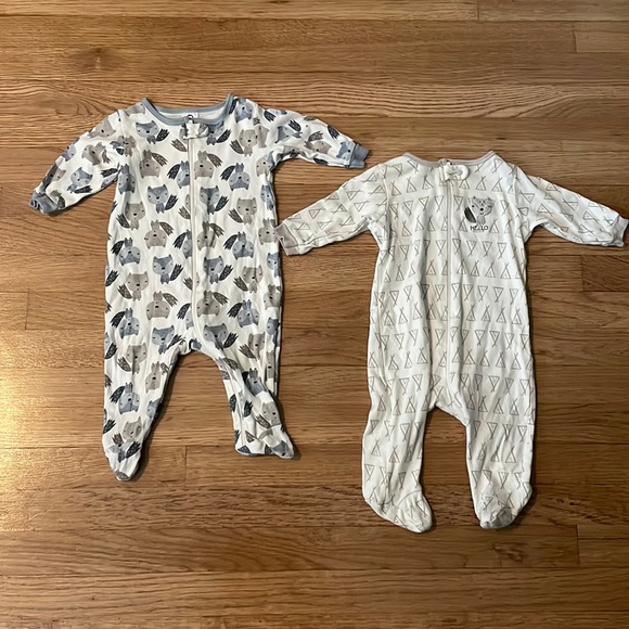 Gerber Other - Two baby boy footie pajamas